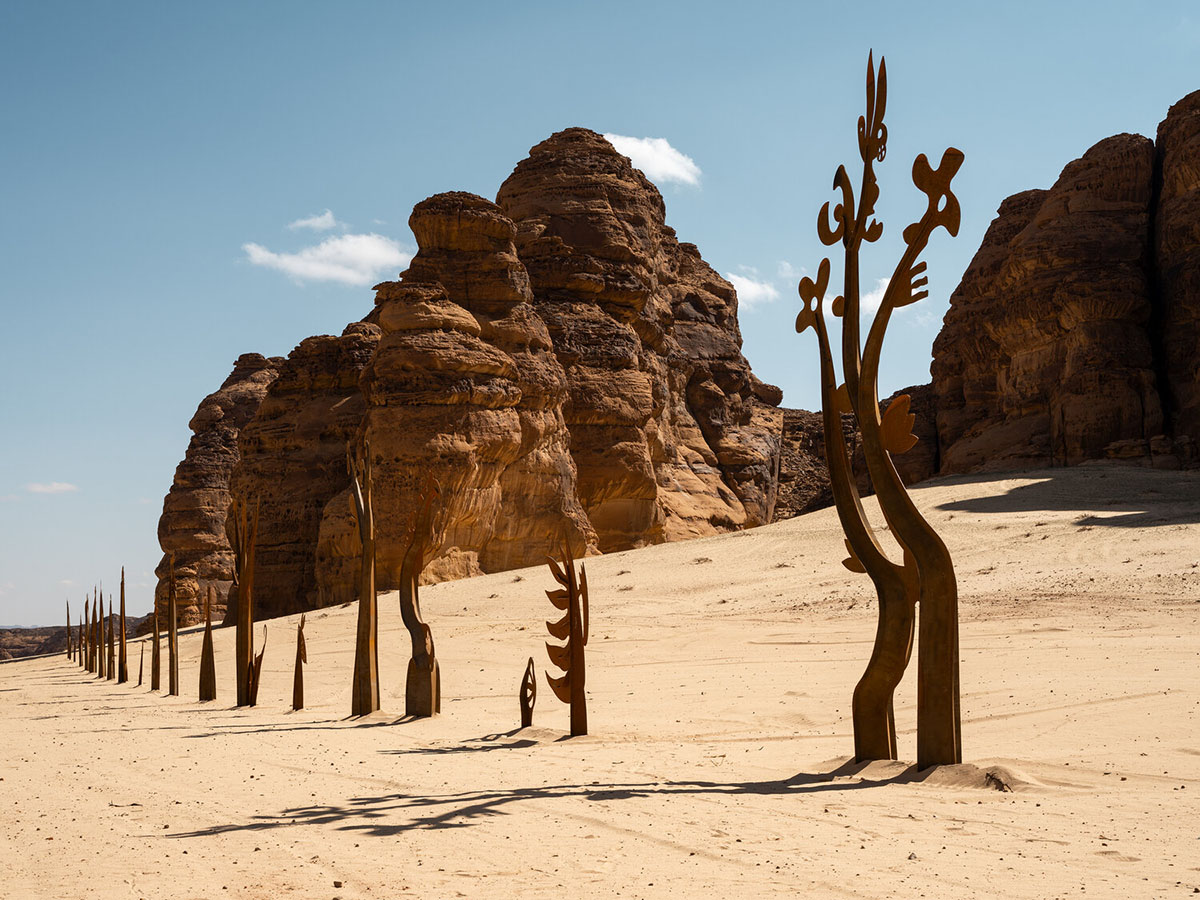Desert X showcases 14 site-responsive installations for its Desert X AlUla exhibition in Saudi Arabia