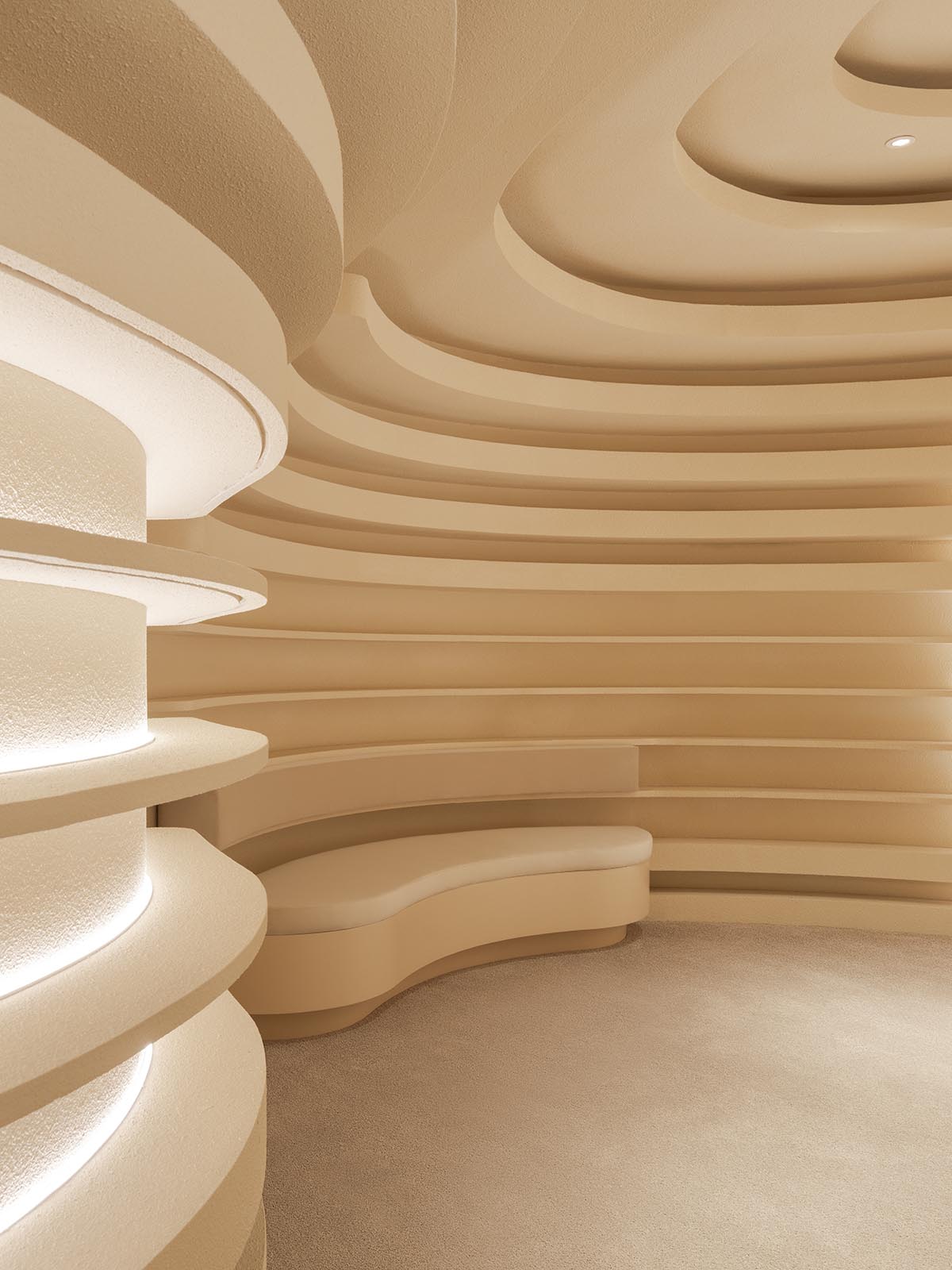 Spacemen creates cavernous interior with rounded lines for a store in Kuala Lumpur