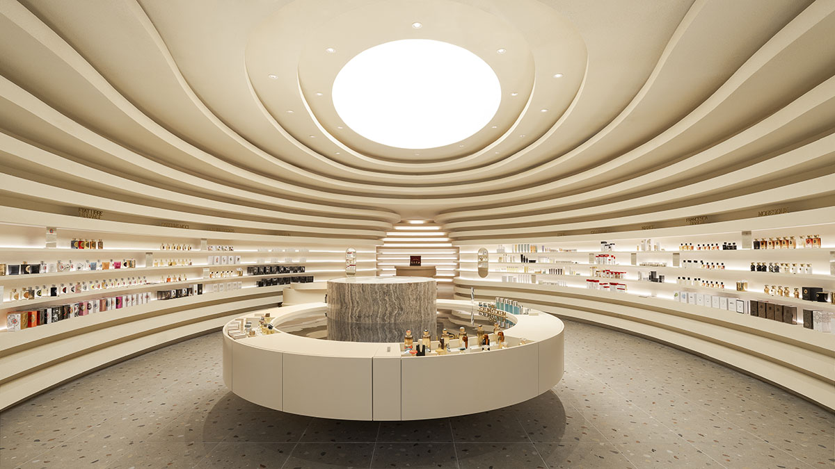Spacemen creates cavernous interior with rounded lines for a store in Kuala Lumpur