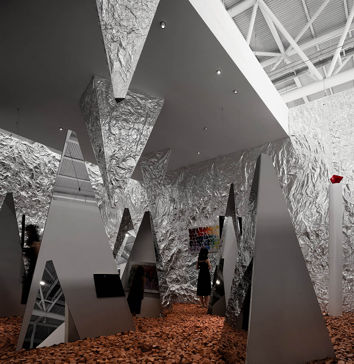 AD ARCHITECTURE creates metallic interiors for Mirror Gallery exhibition space in Shenzhen