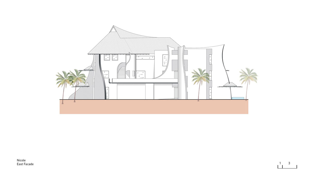 Zozaya Arquitectos built beachfront residences creating sculpted details in surf villa of Troncones