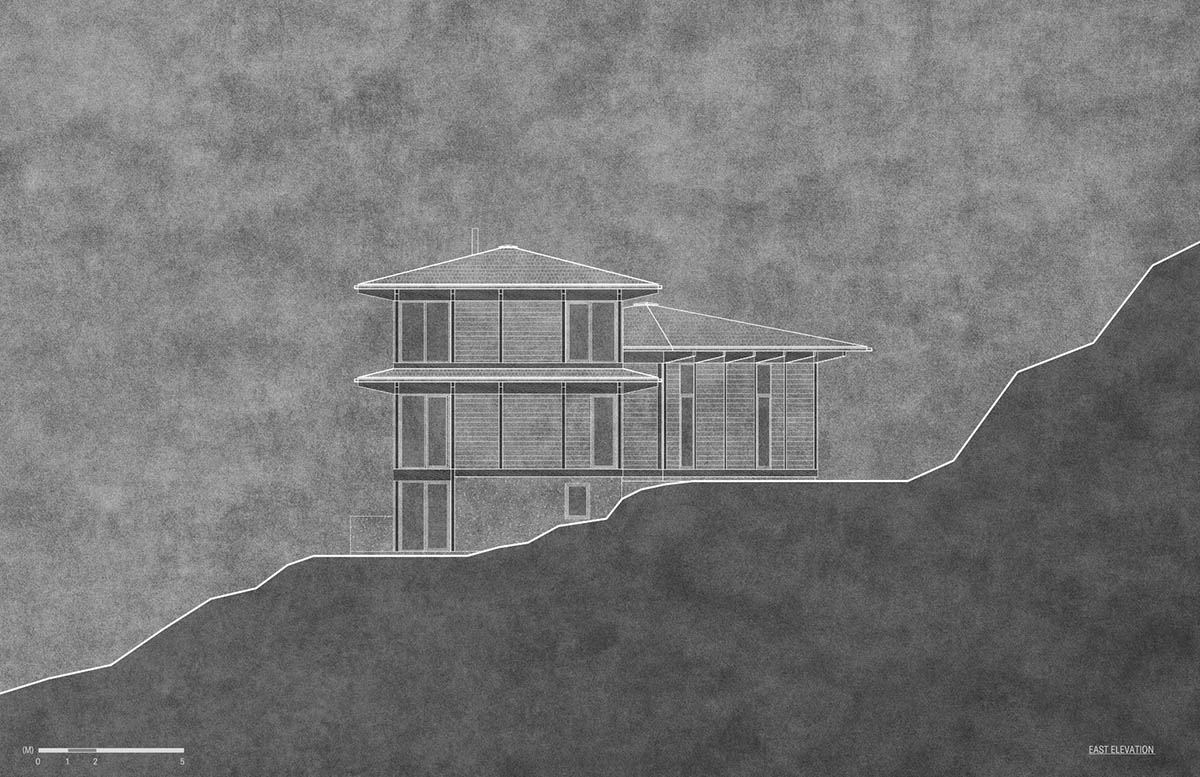 Alain Carle Architecte completes Rolo House on rocky mountains to observe landscape in Quebec