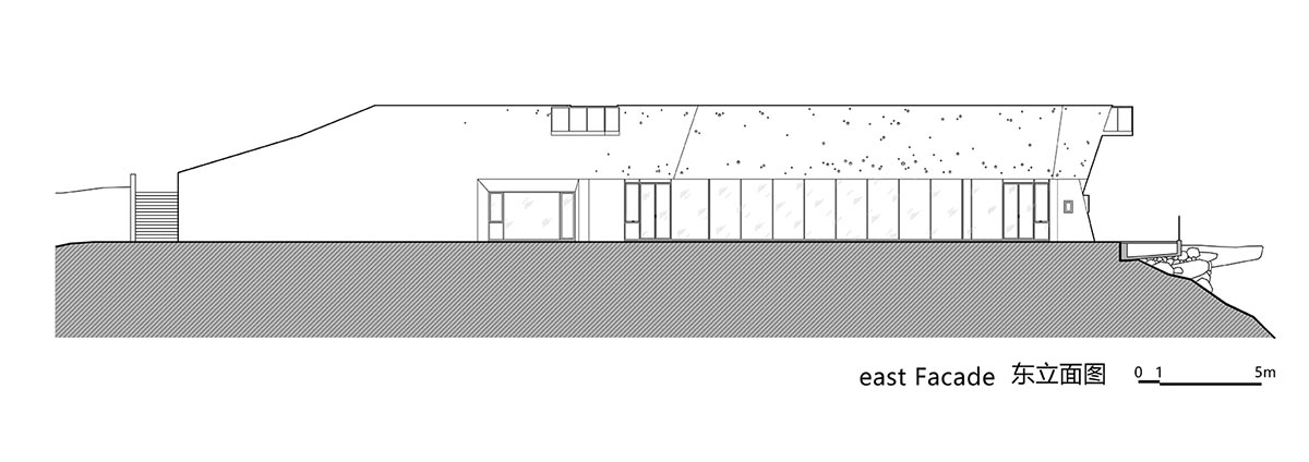 A gallery on a cliff features irregularly shaped lighting tubes that mimic marine creatures in China