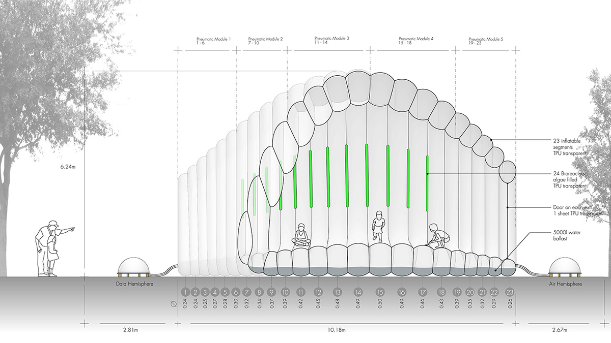 ecoLogicStudio installs air bubble air-purifying eco-machine at COP26 in Glasgow