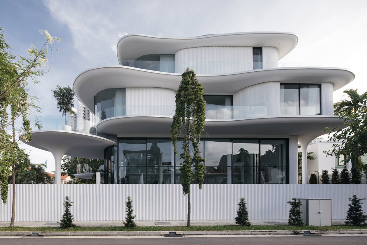 EHKA Studio's curvaceous residence features floating pods offering playful facade in Singapore