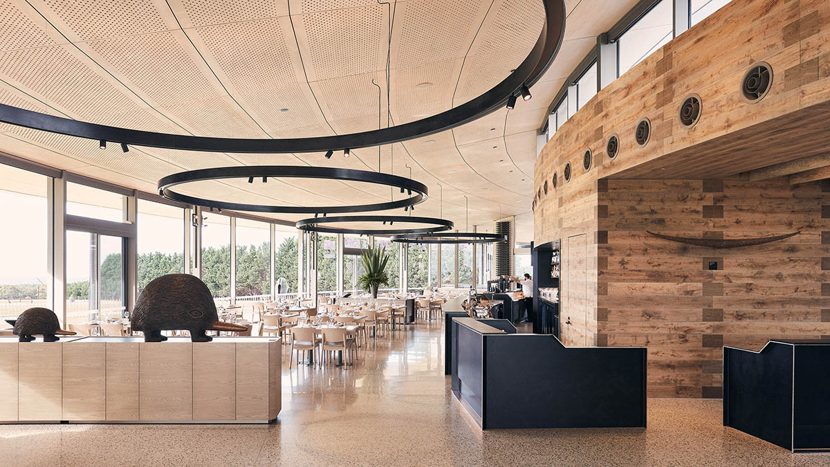 Jolson Architecture and Interiors completes Pt. Leo Estate Winery with sculptural walls in Australia