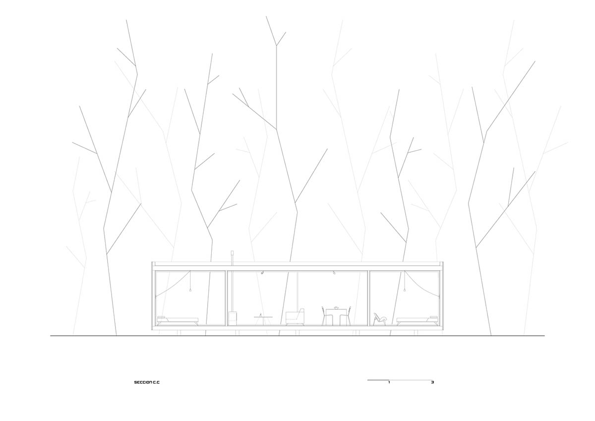 Black wooden cabin by iHouse estudio is an off-grid escape home in Uruguayan native forest