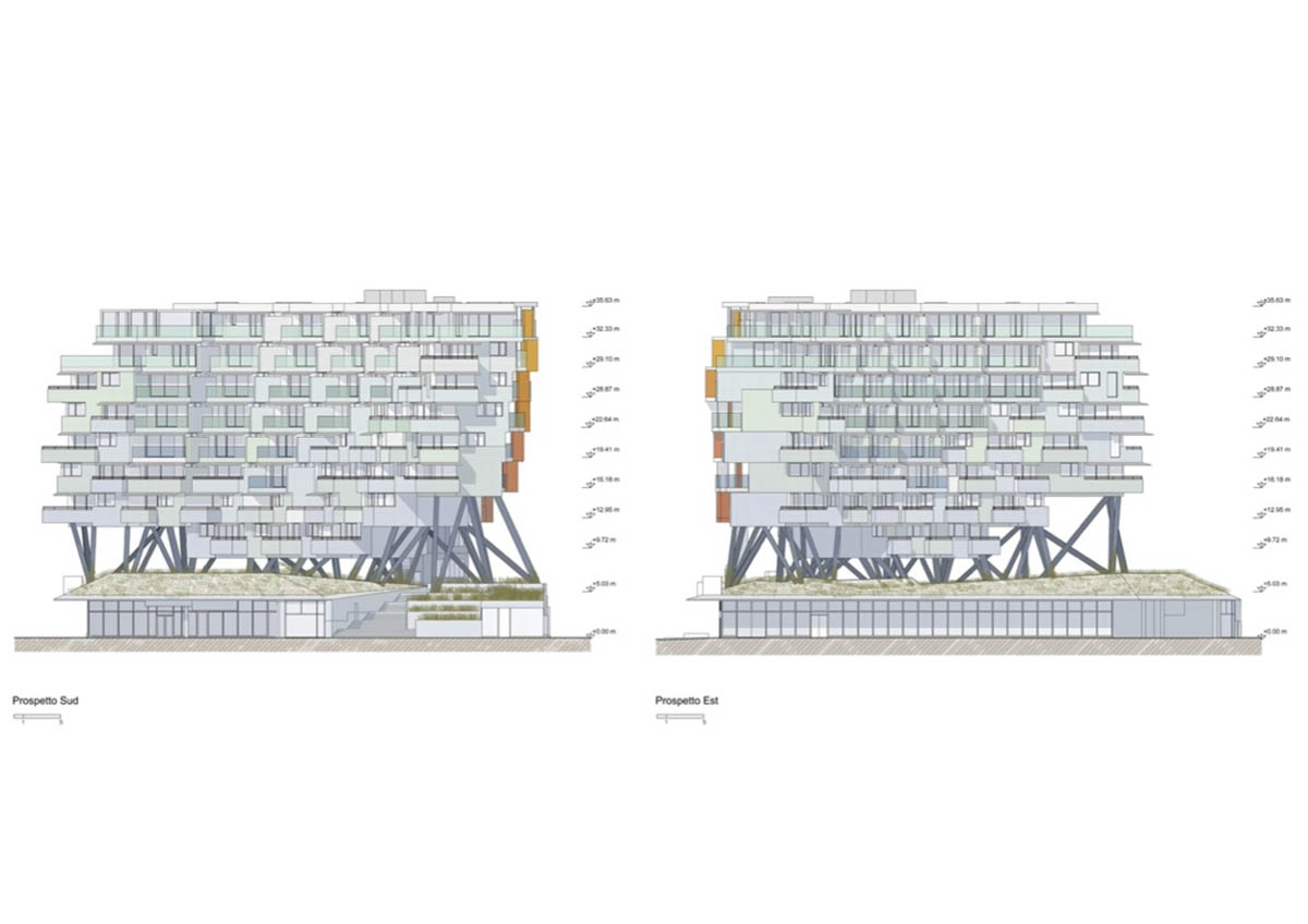 ELASTICOFarm designs residential apartment on a forest of steel pillars in Lido di Jesolo, Italy