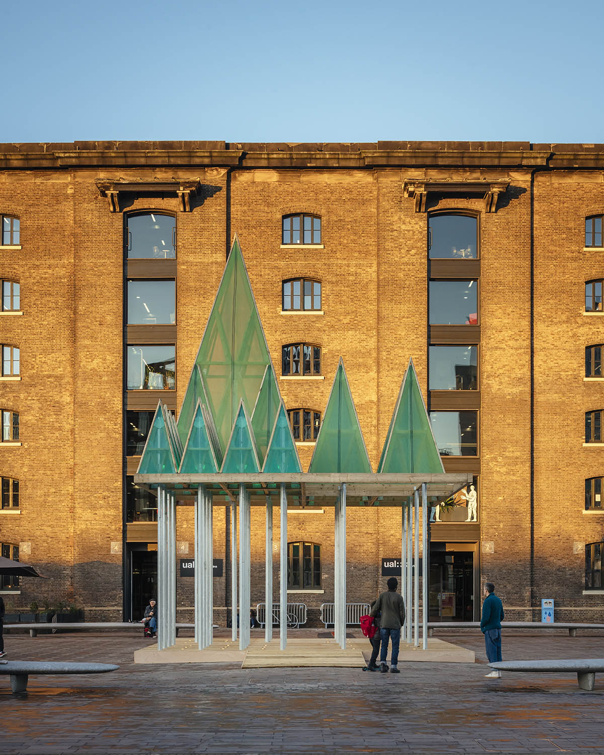 Sam Jacob Studio designs Christmas tree with modular tree-like pyramids in London's King's Cross