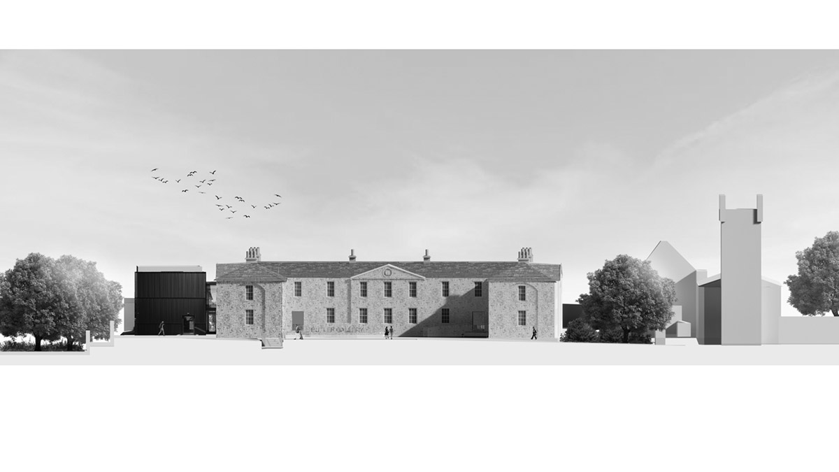 Mccullough Mulvin Architects adds two metal-clad volumes to convert former almshouse into art gallery