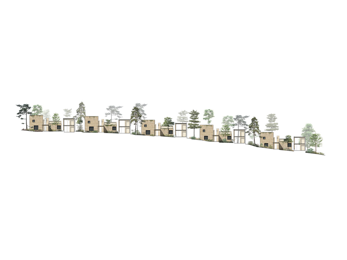 Taller Hector Barroso built five weekend houses from red-coloured terra-cotta in Mexican forest