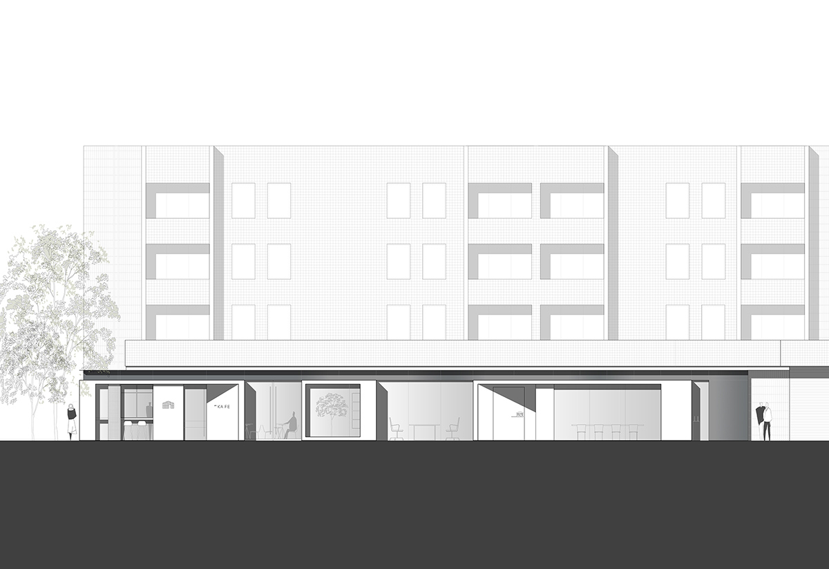 Lukstudio plays with cut-out volumes to transform old Chinese building into cafe and office