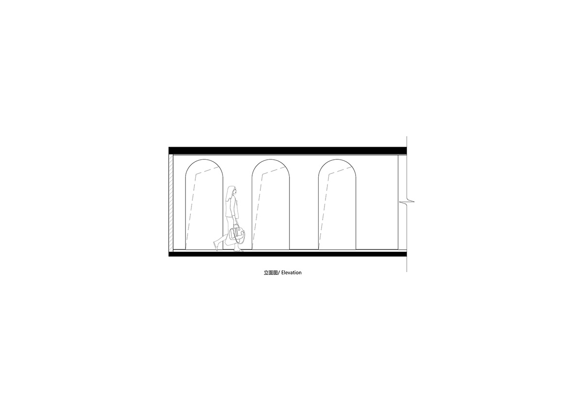 Grey and red colours combined with geometric shapes and shimmering ceiling for fashion store in China