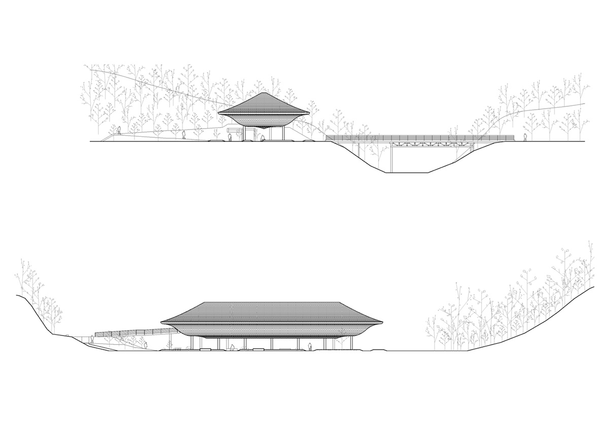 A well-contoured art pavilion is built to remind a historical tragedy in Hiroshima