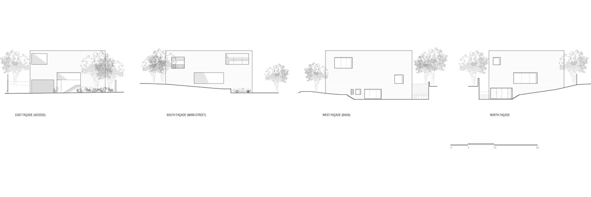 Cadaval & Solà-Morales' white excavated house features porous interior that expands activities