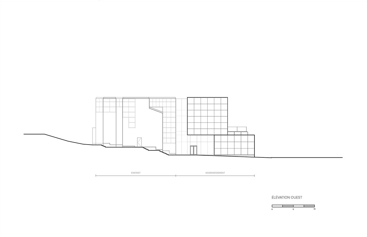 Whitish glass library designed by ACDF Architecture acts as a white floating volume in Quebec