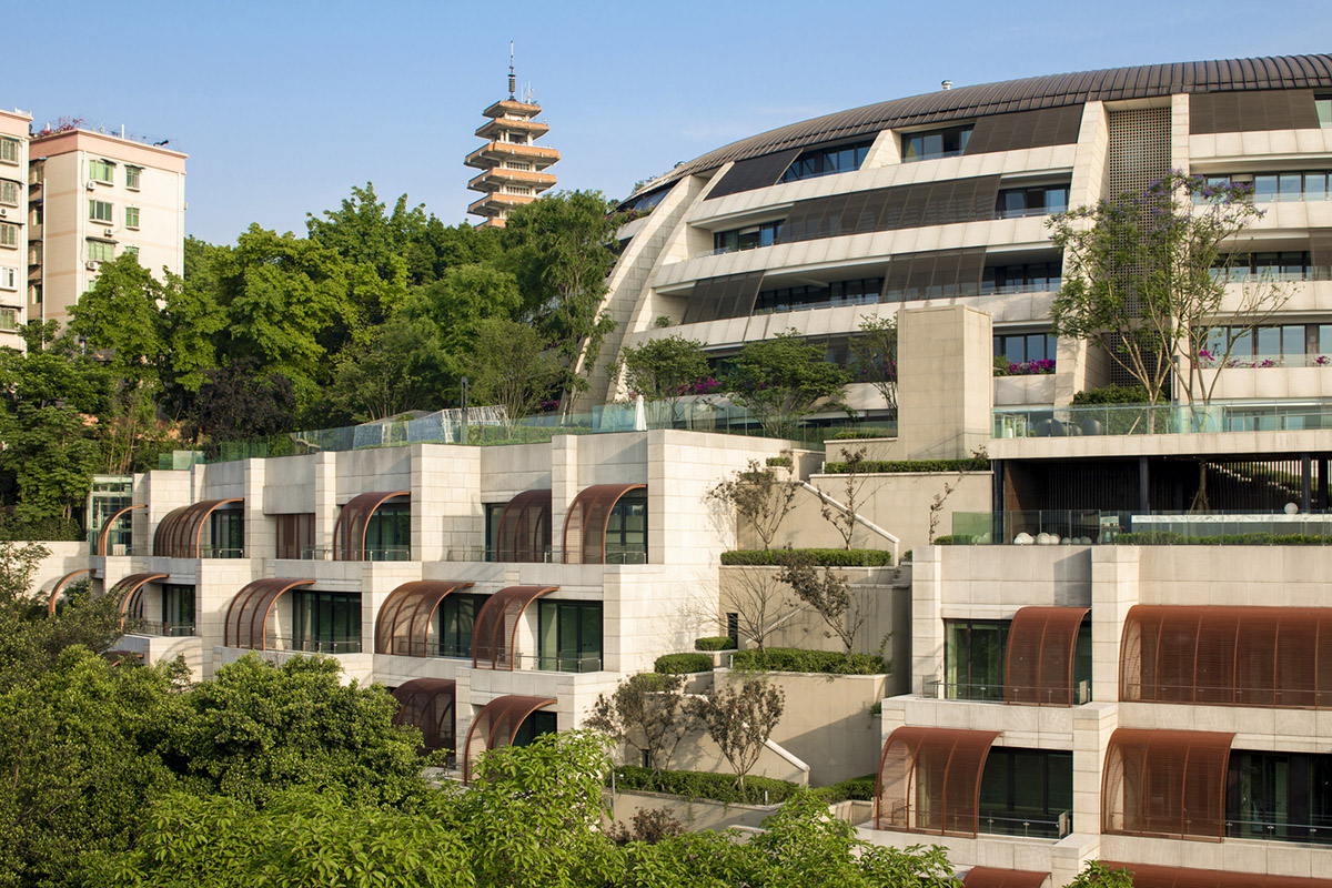 Safdie Architects completes Eling Residences with dome-shaped villas and cascading gardens in China