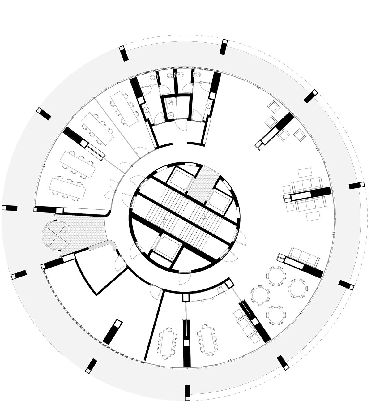 OODA completes cylindrical student housing with colonnaded skin in Porto, Portugal