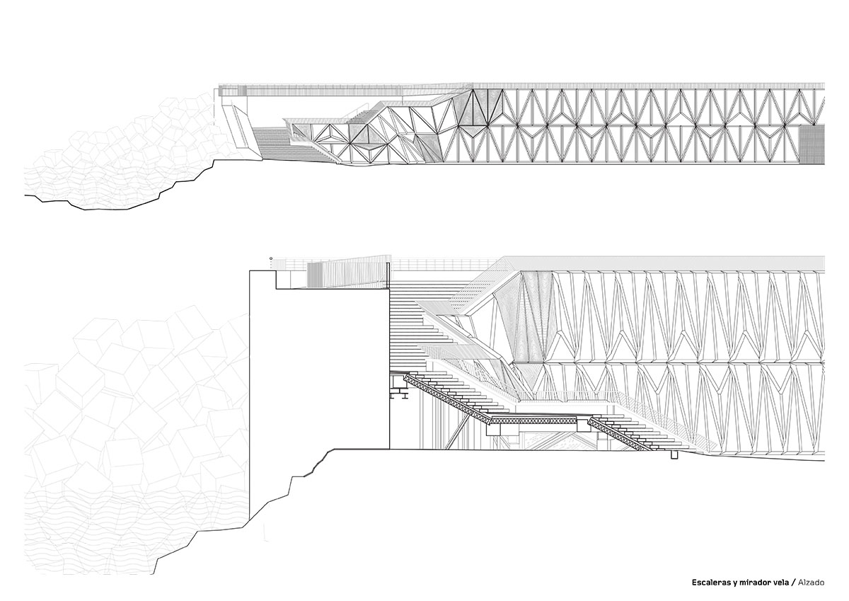 External Reference creates walkable façade for viewing platform evoking salt crystals in Barcelona