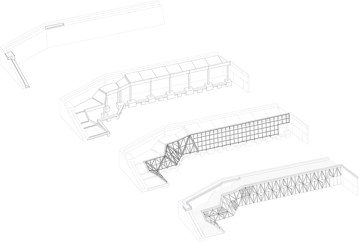 External Reference creates walkable façade for viewing platform evoking salt crystals in Barcelona