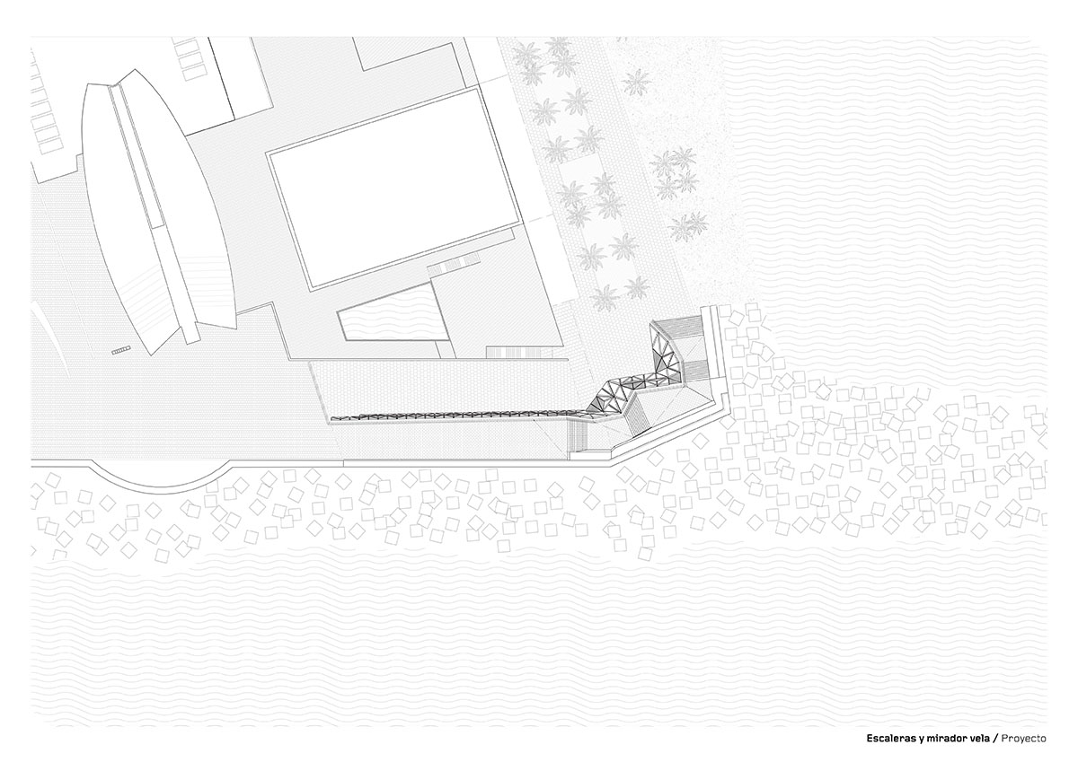 External Reference creates walkable façade for viewing platform evoking salt crystals in Barcelona