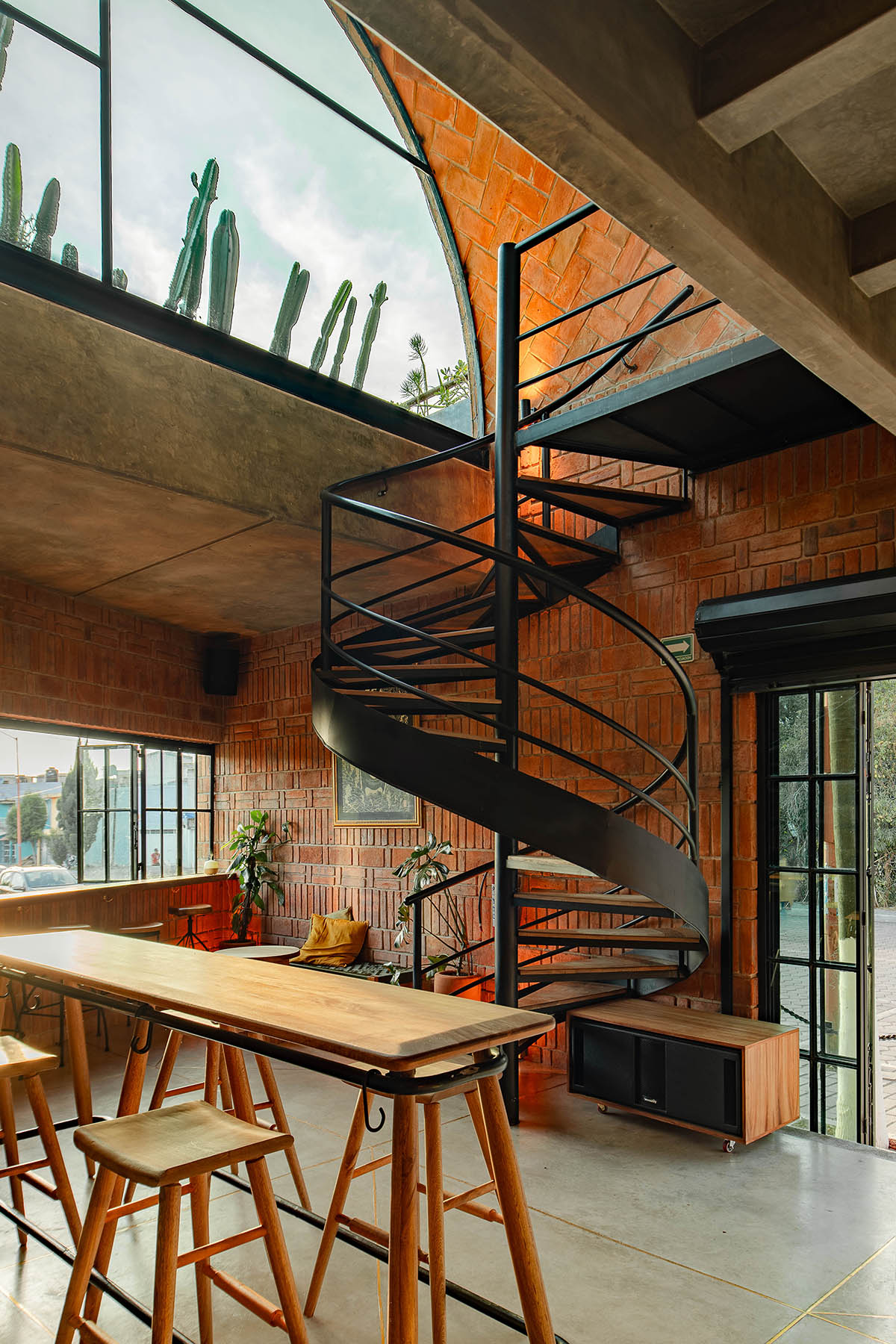 Estudio Tecalli built bar with red brick vault in Mexico