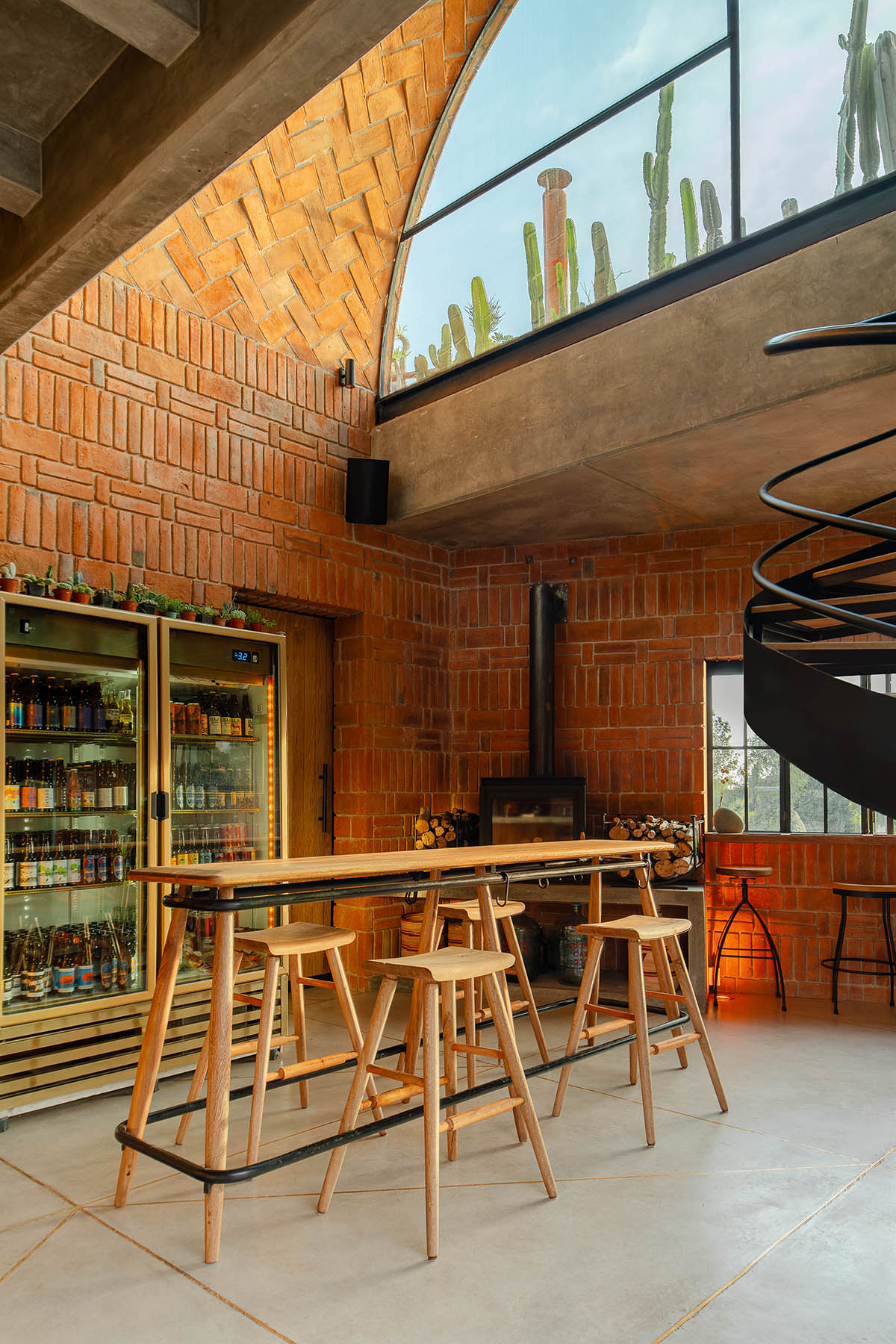 Estudio Tecalli built bar with red brick vault in Mexico