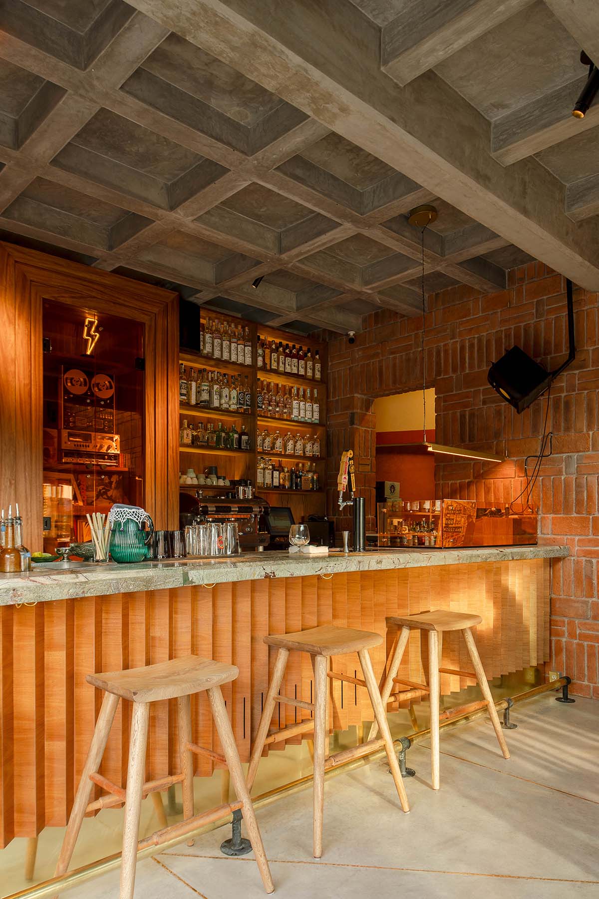 Estudio Tecalli built bar with red brick vault in Mexico