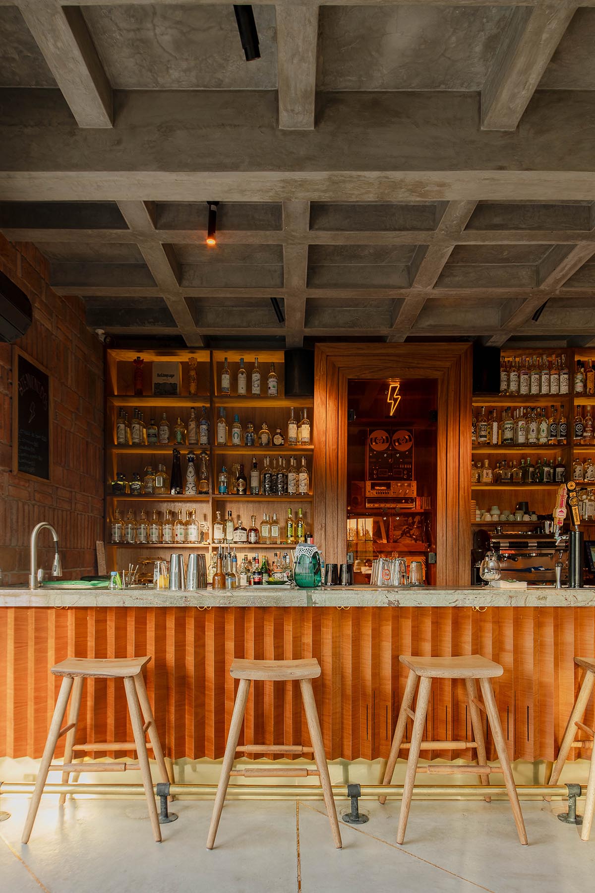 Estudio Tecalli built bar with red brick vault in Mexico