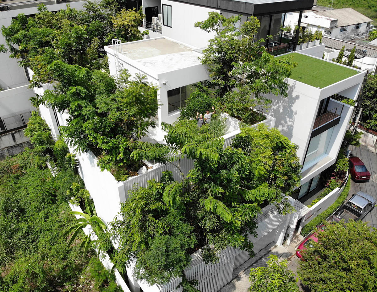 Shma Company Limited built residence that features bulging mini forest from its facade in Thailand