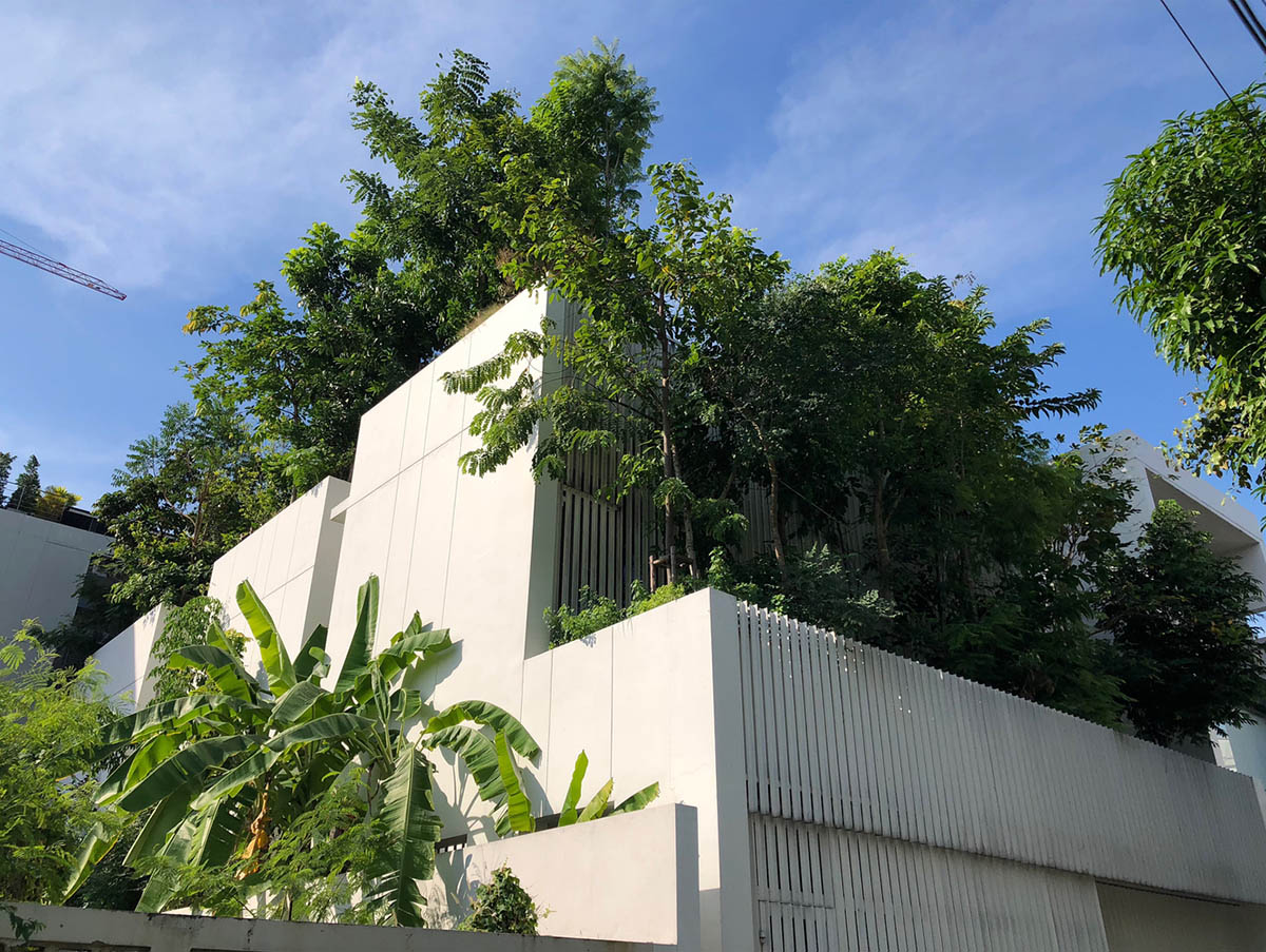 Shma Company Limited built residence that features bulging mini forest from its facade in Thailand