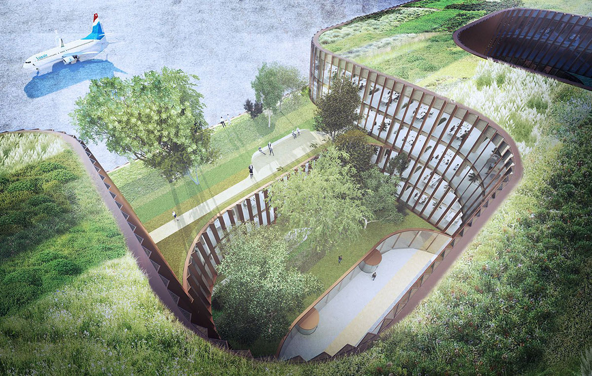 BIG selected to design first phase of Luxembourg's Airport City with interlaced volumes