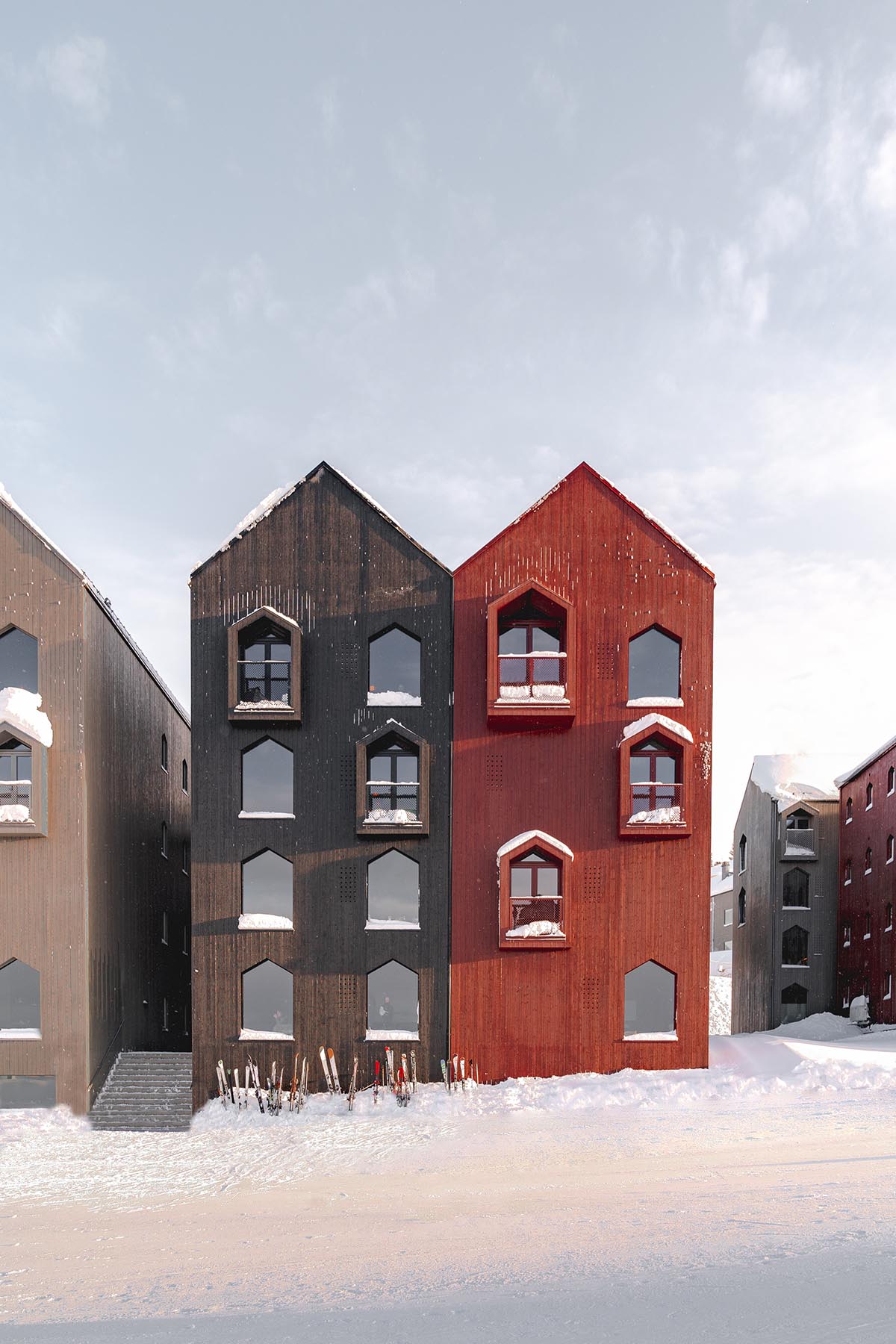 Reiulf Ramstad Arkitekter completes first and second phases of ski resort village in Norway 