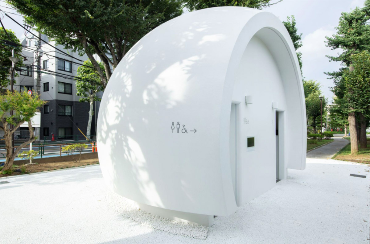 Kazoo Sato adds touchless public toilet to Tokyo's Shibuya financial district 