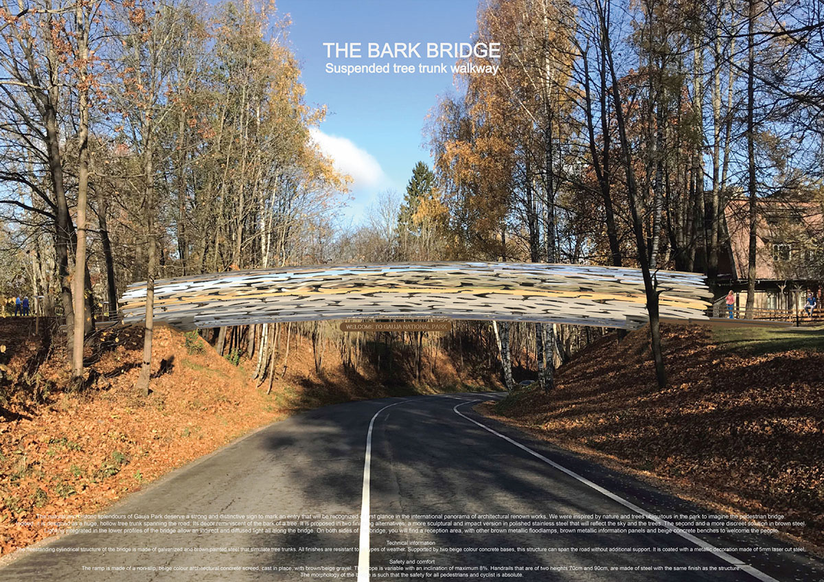 Architects propose sculptural footbridges in Latvia's Gauja National Park