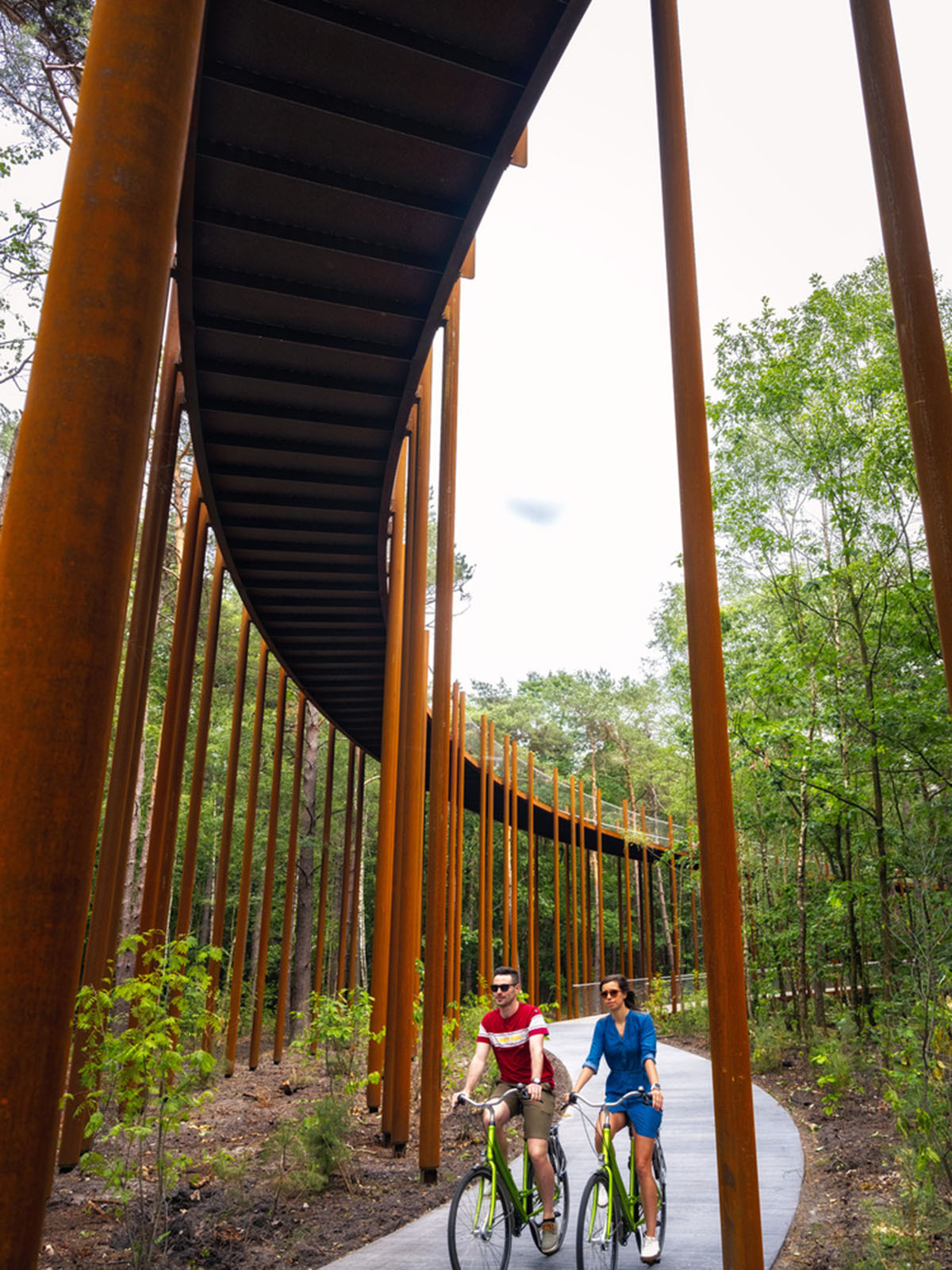 Burolandschap built circular cycle path among trees in Belgium