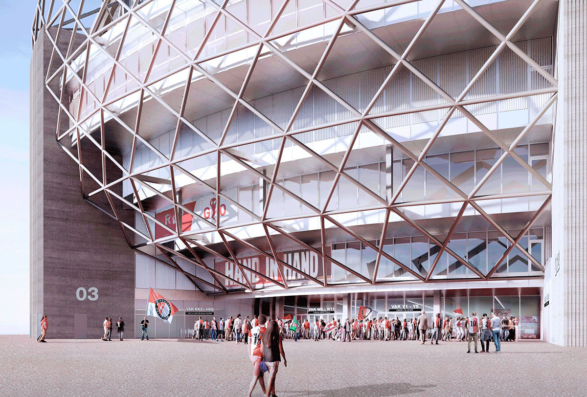 OMA and LOLA revise design for Feyenoord Stadium in Rotterdam
