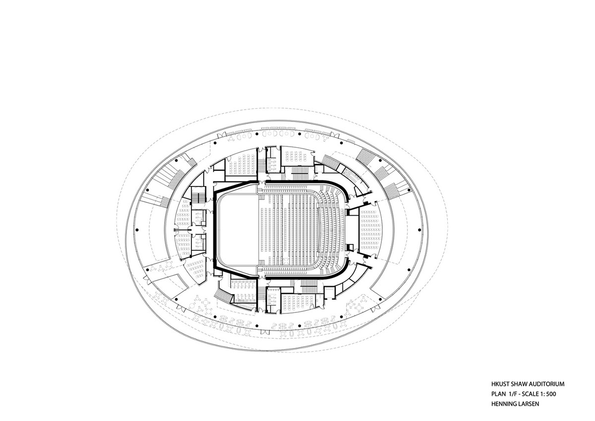 White shifted and circular wings form Henning Larsen-designed auditorium at HKUST in Hong Kong 