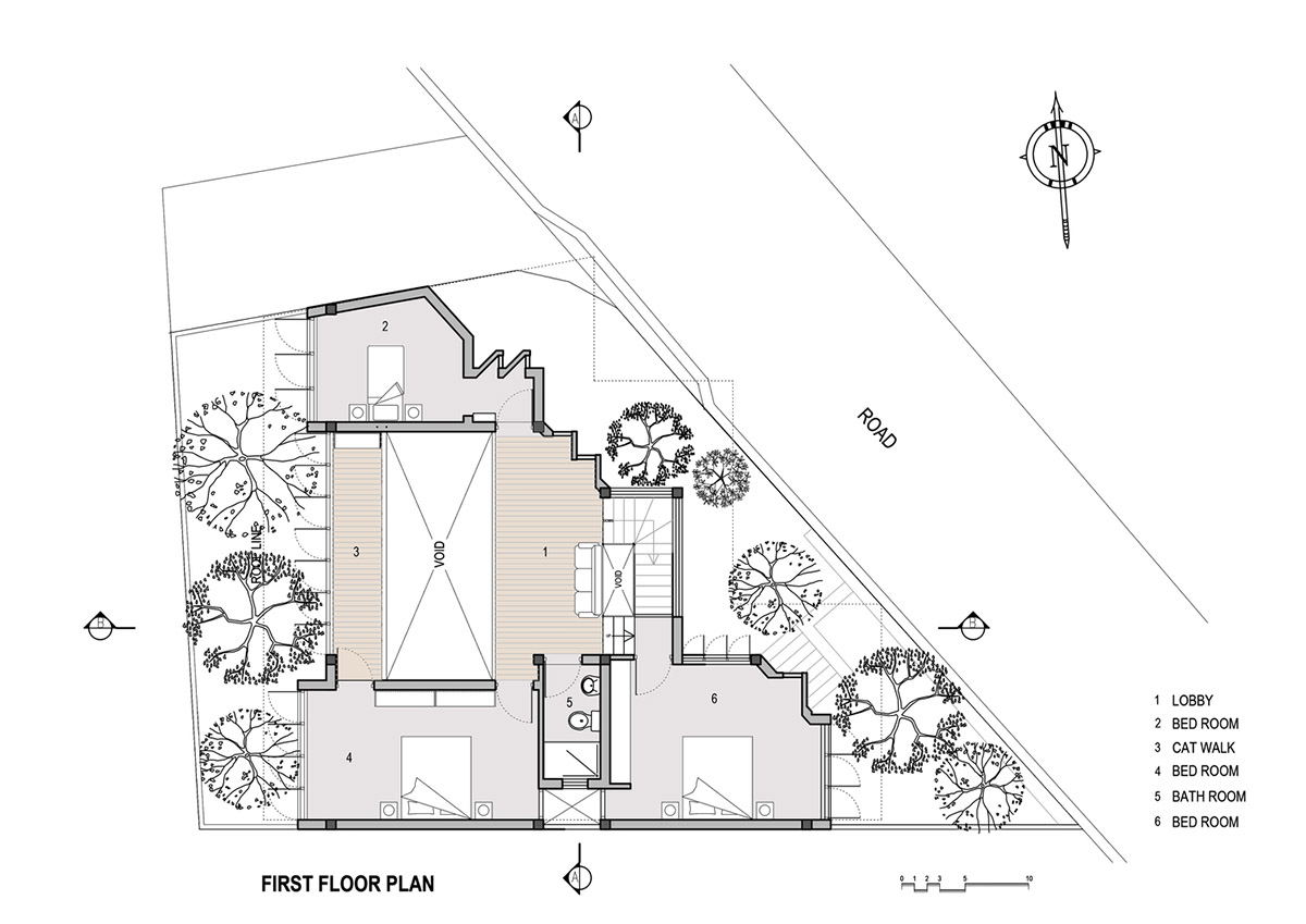 Chinthaka Wickramage Associates built Pagoda House with protruding facade in Sri Lanka
