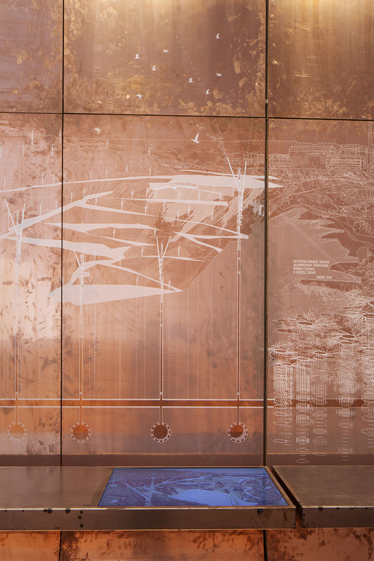 Serbian Pavilion's copper-clad exhibition looks at present and the future of industrial towns