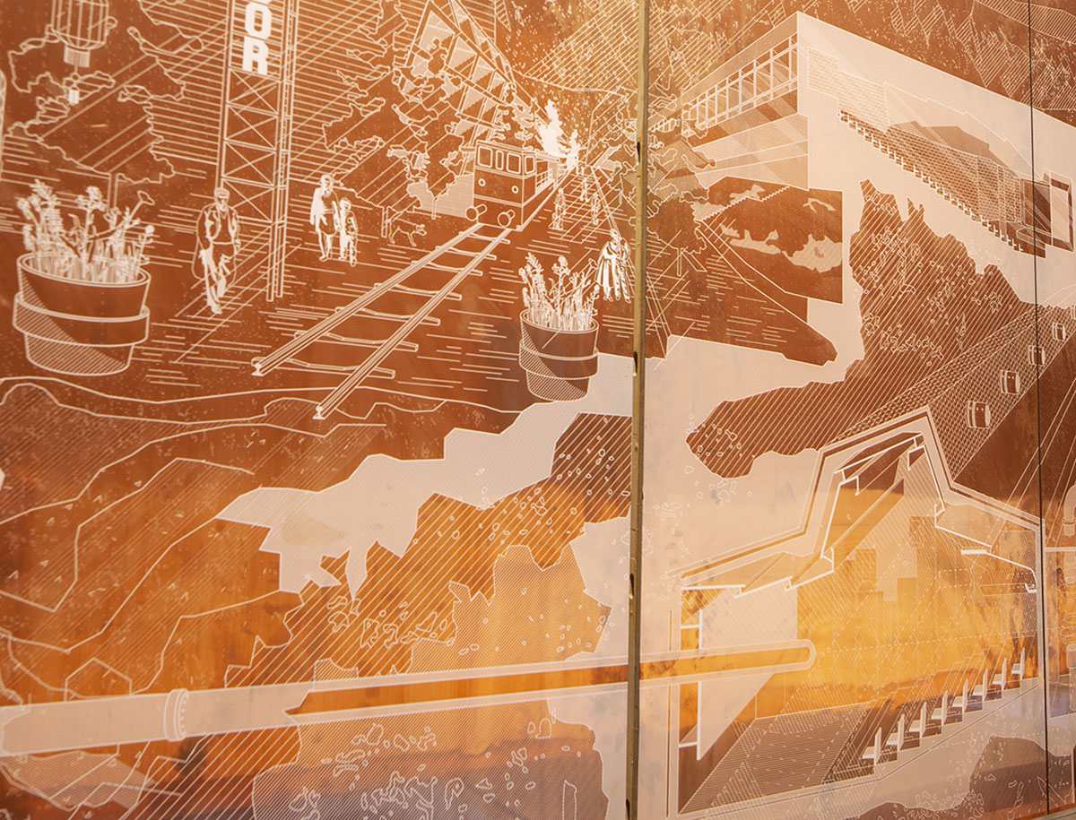 Serbian Pavilion's copper-clad exhibition looks at present and the future of industrial towns