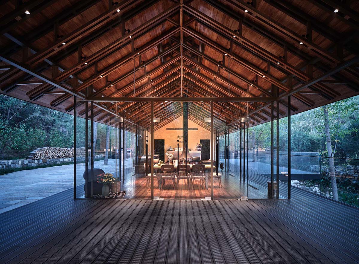 gad · line+ studio renovates old rubble houses and surrounding with light steel structures in China