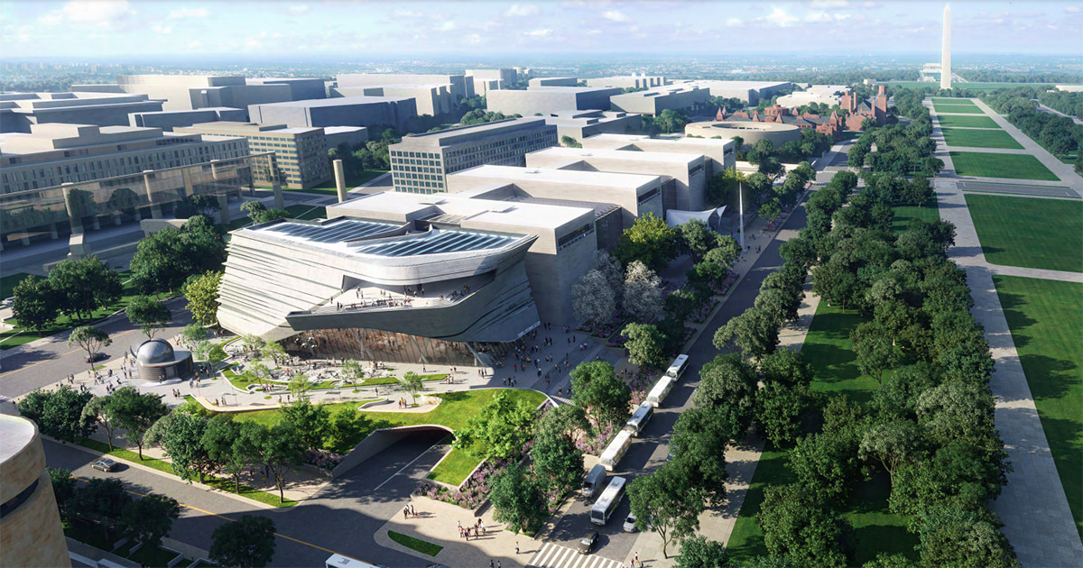 Five anonymous design proposals revealed for Bezos Learning Center in Washington D.C.