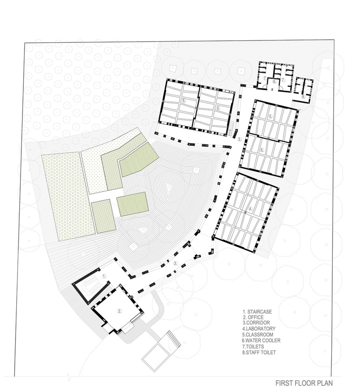 A school built from tilted brick vaults evoke a child's freedom in India