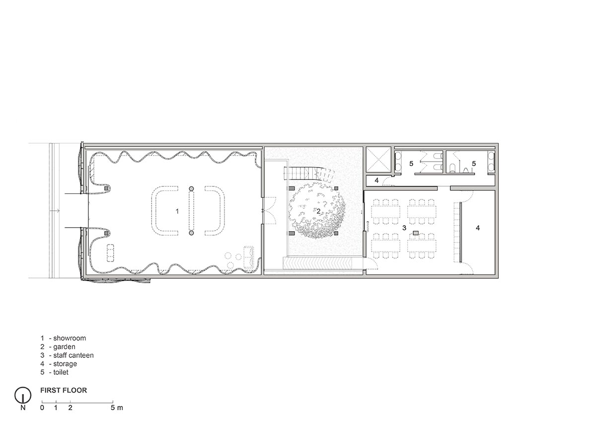 SAVA designs showroom wrapped by bulbous-formed planters on façade in Vietnam 