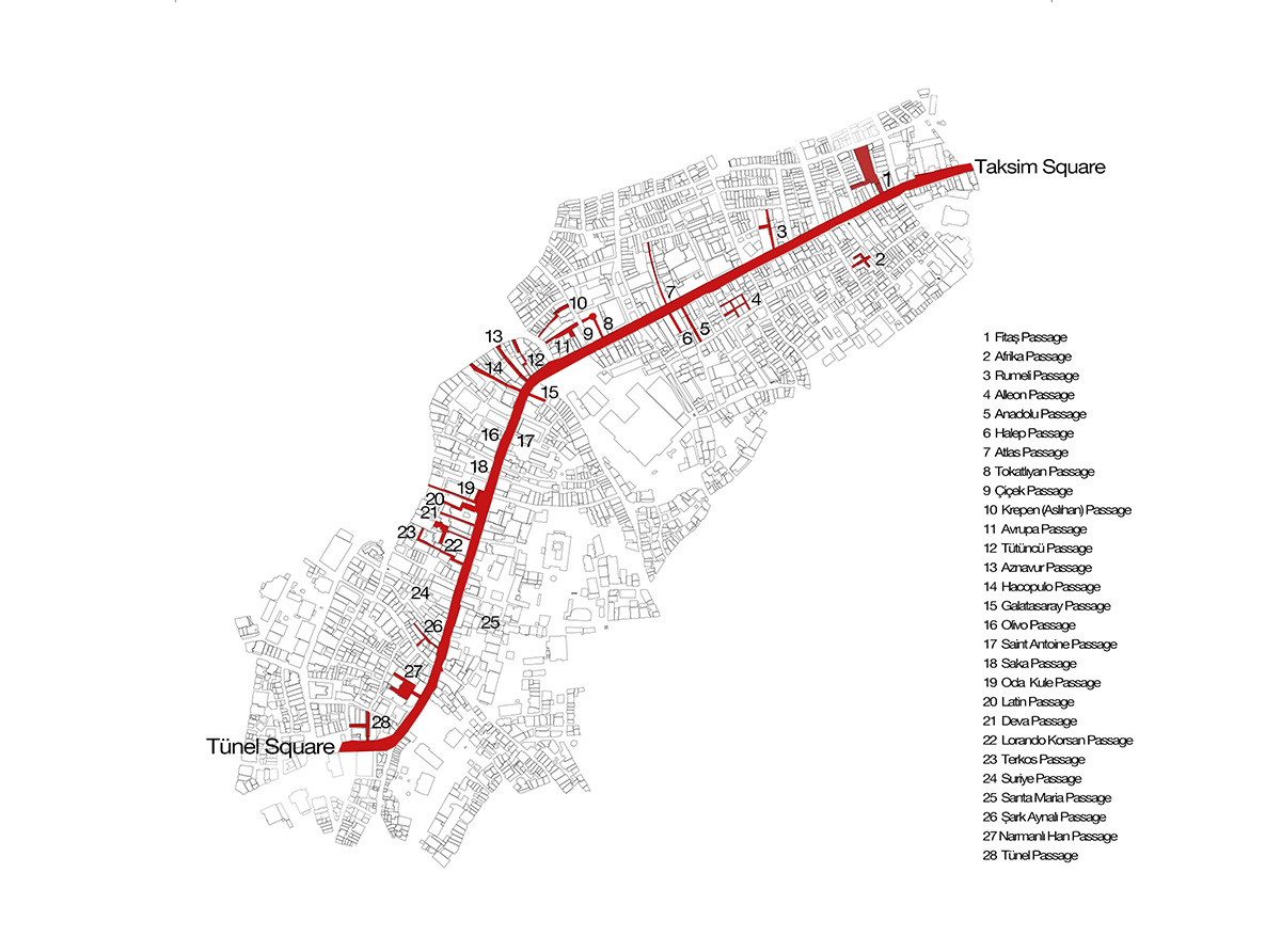 Salon Alper Derinbogaz renovates historic arcade passage with angular perforated panels in Istanbul