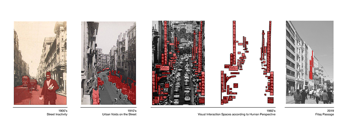 Salon Alper Derinbogaz renovates historic arcade passage with angular perforated panels in Istanbul