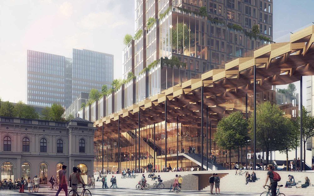 Reiulf Ramstad Arkitekter and CF Møller propose tower featuring stacked glass boxes in Oslo