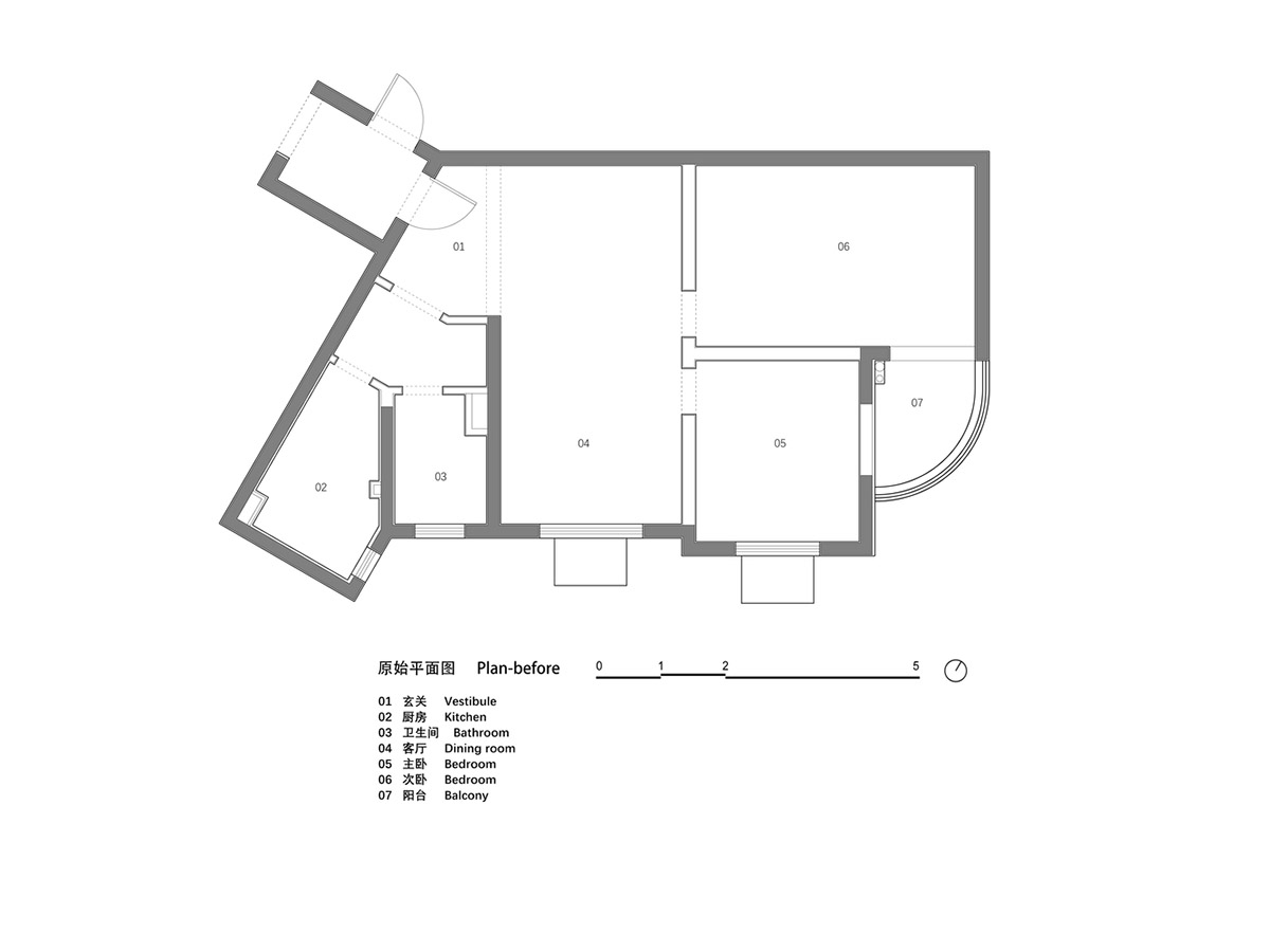 Cherry wood bookcase shapes this house by Atelier D+Y to create flexible interior in Shanghai