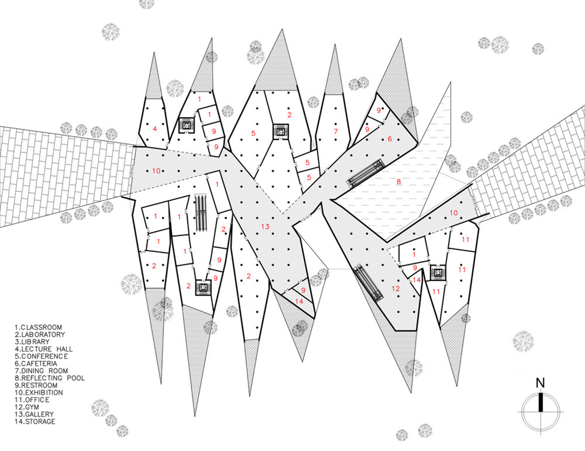 Axis Mundi designs advanced technology center with spiky-shaped volumes in Palo Alto